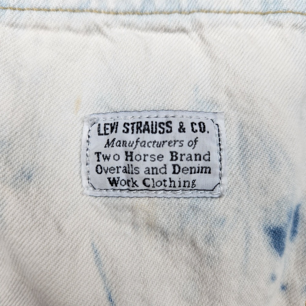 Levi's White and Blue Tie-Dye Short Overalls - Picture 8 of 16